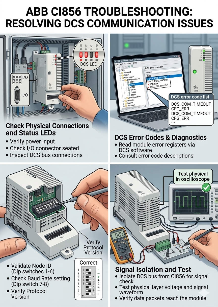 ABB CI856 Troubleshooting: Resolving DCS Communication Issues
