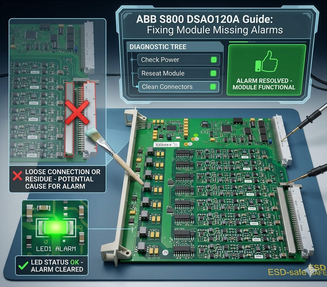 ABB S800 DSAO120A Guide Fixing Module Missing Alarms