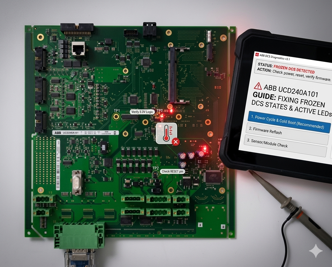 ABB UCD240A101 Guide: Fixing Frozen DCS States & Active LEDs