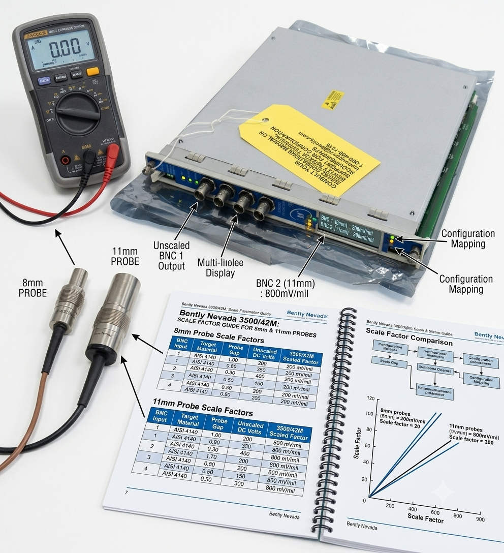 Bently Nevada 3500/42M Scale Factor for 8mm & 11mm Probes