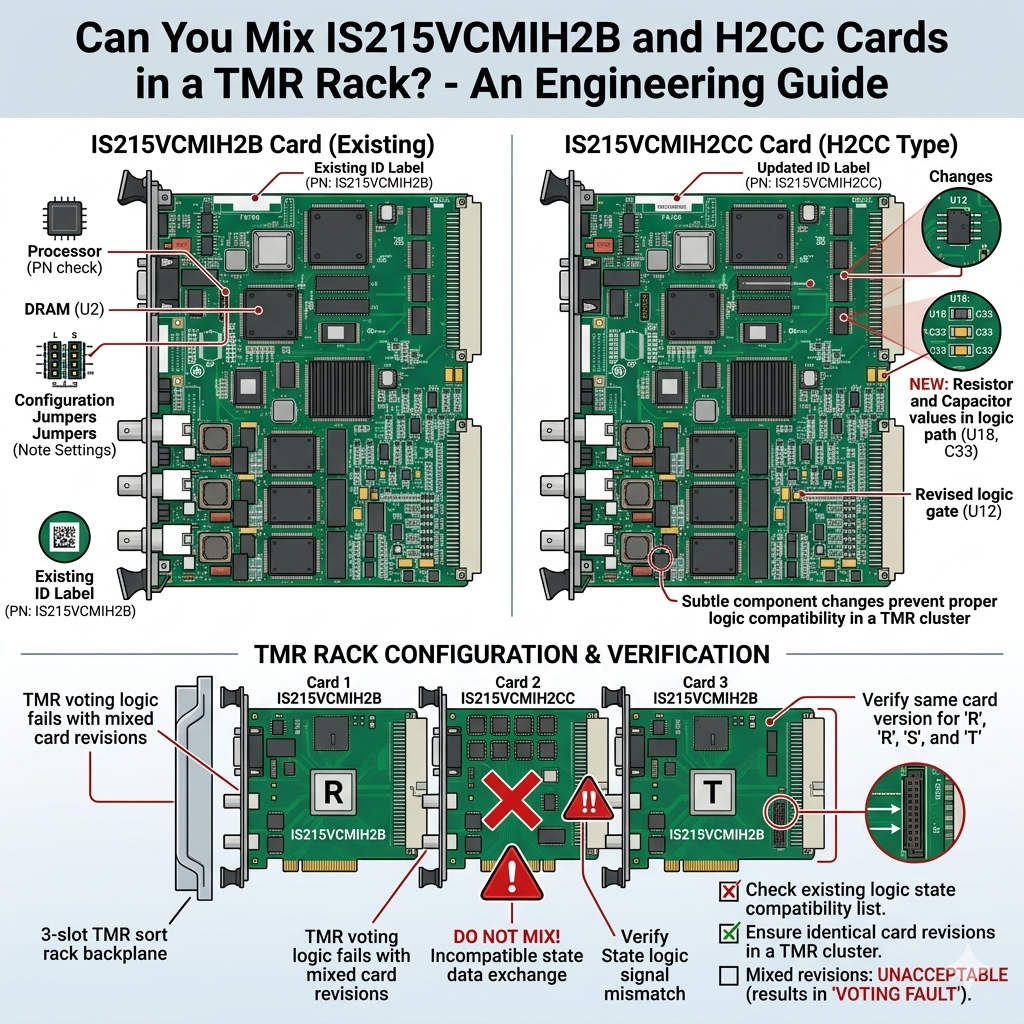 Can You Mix IS215VCMIH2B and H2CC Cards in a TMR Rack?