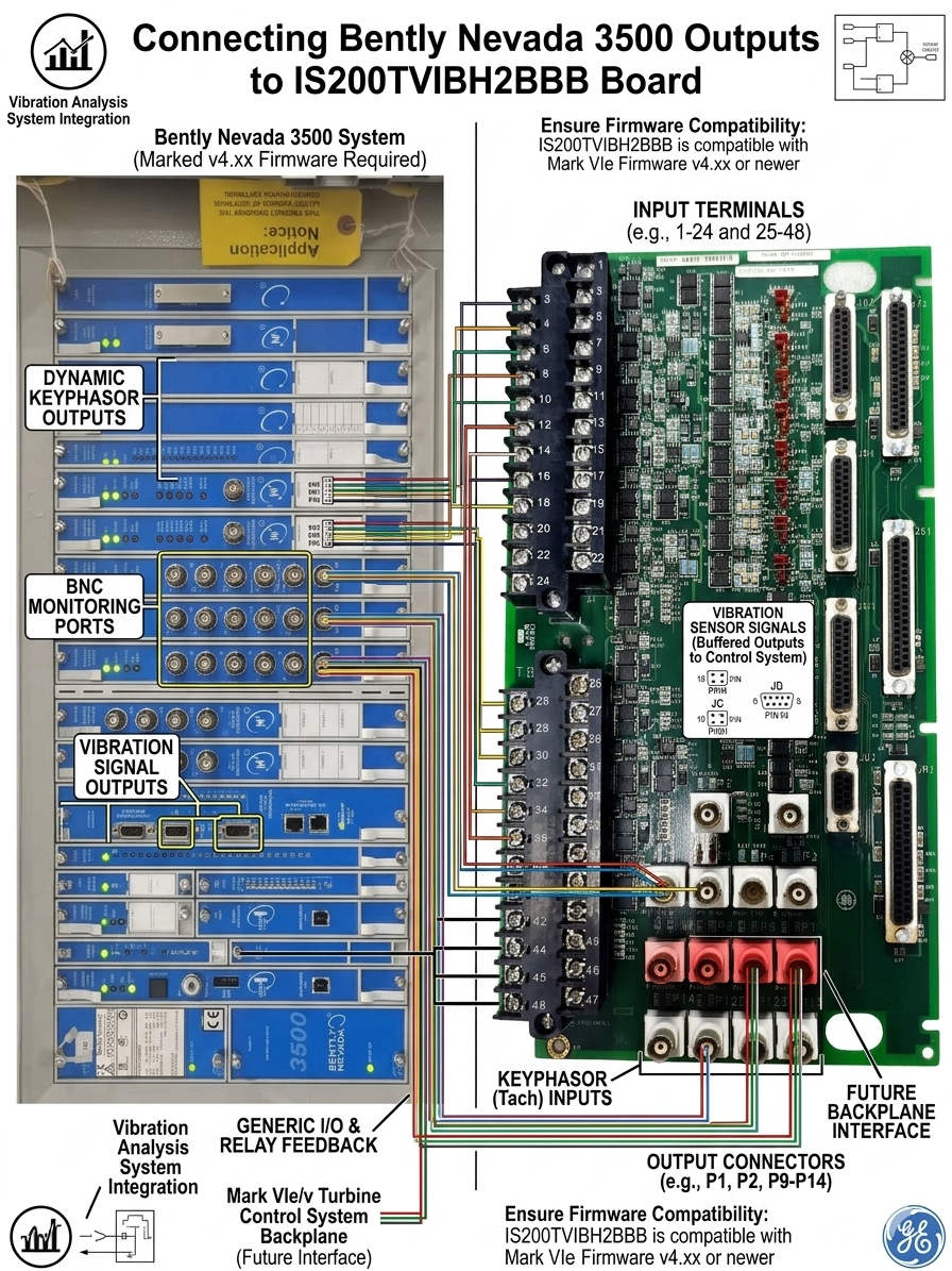 Connecting Bently Nevada 3500 Outputs to IS200TVIBH2BBB Board