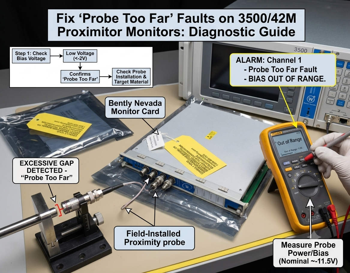 Fix Probe Too Far Faults on 350-42M Proximitor Monitors