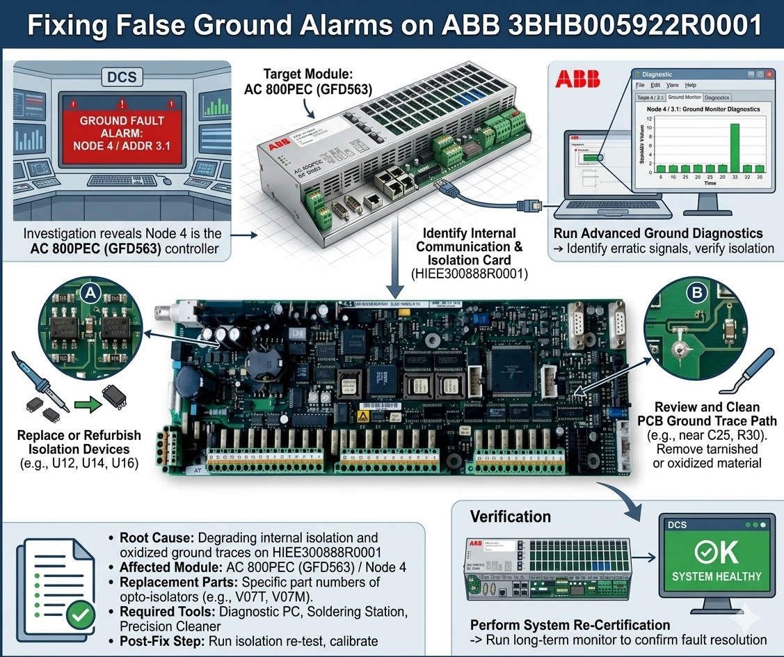 Fixing False Ground Alarms on ABB 3BHB005922R0001