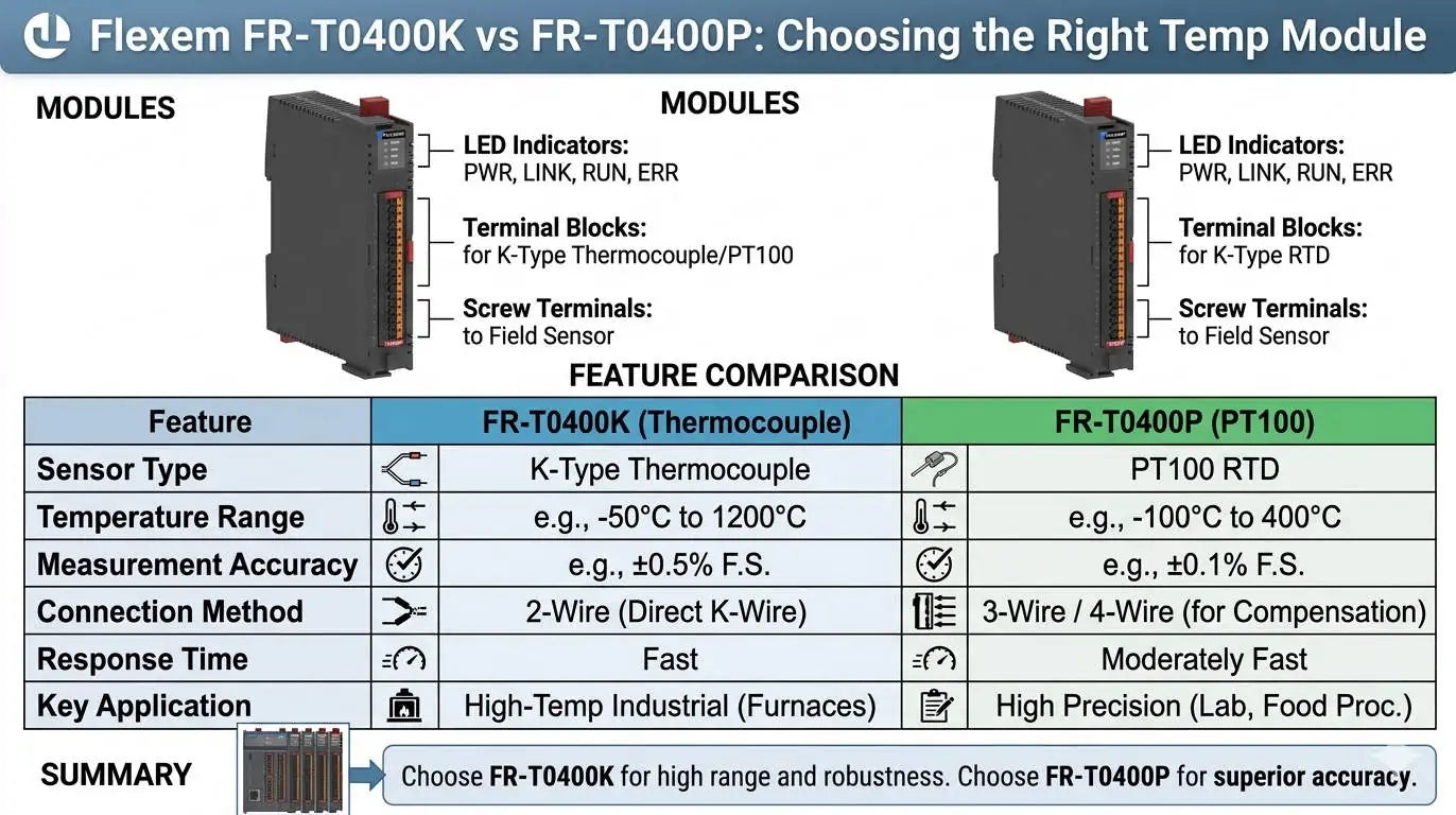 Flexem FR-T0400K vs FR-T0400P Choosing the Right Temp Module