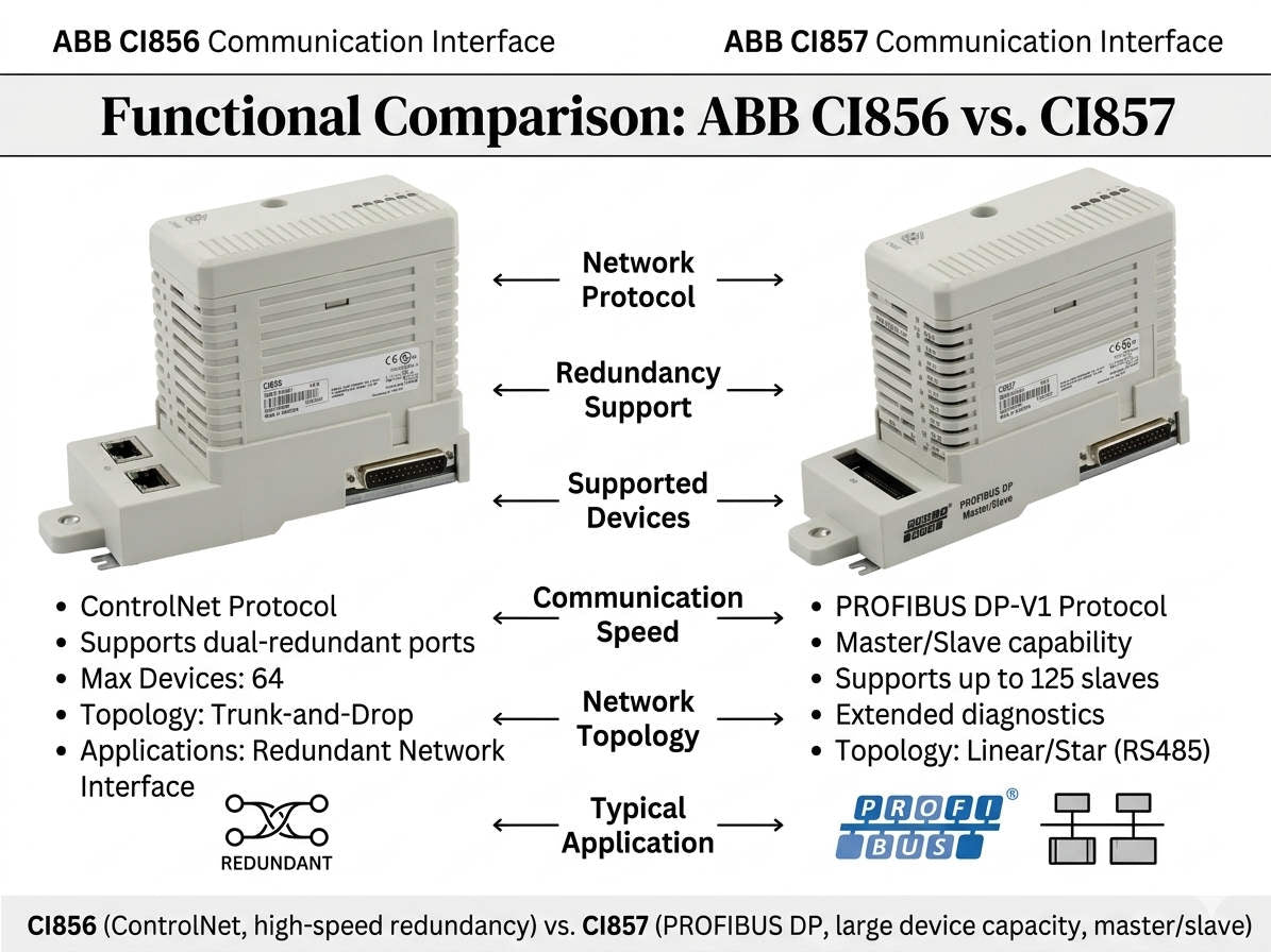 Functional Comparison of ABB CI856 and CI857 Communication Interfaces