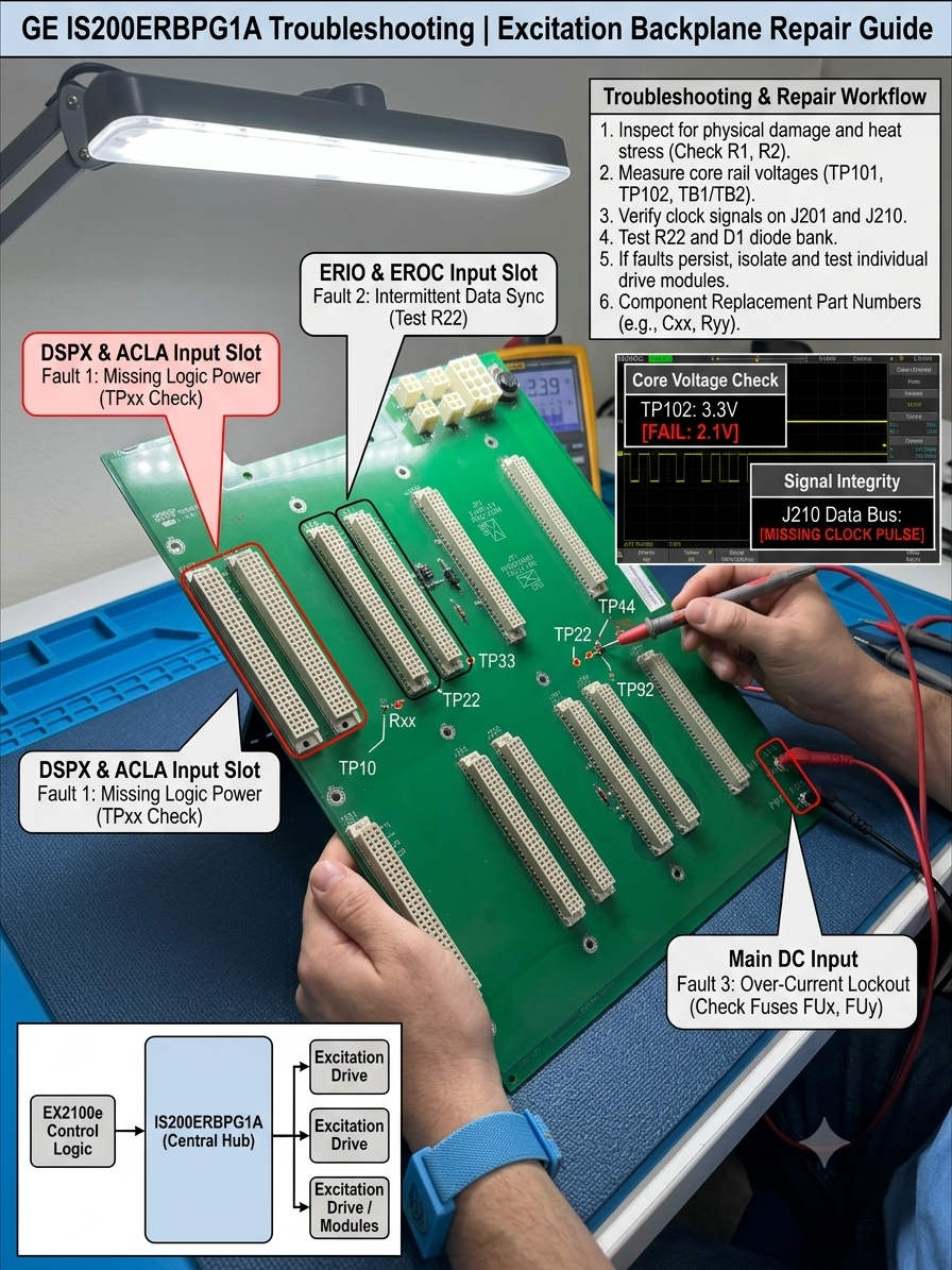 GE IS200ERBPG1A Troubleshooting Excitation Backplane Repair Guide