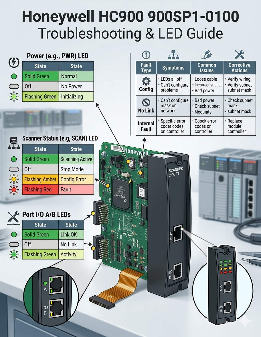 Honeywell HC900 900SP1-0100 Troubleshooting LED Guide