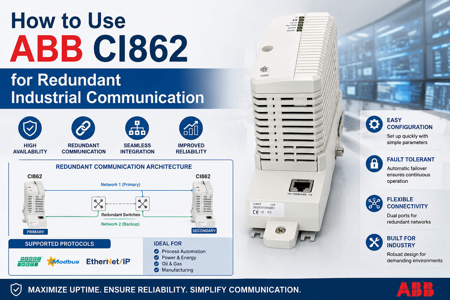 How to Use ABB CI862 for Redundant Industrial Communication