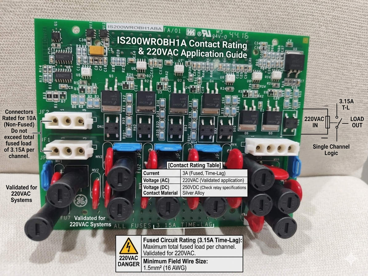 IS200WROBH1A Contact Rating & 220VAC Application Guide