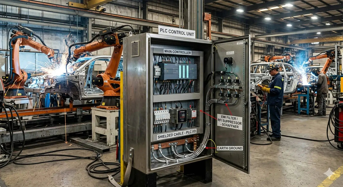 PLC EMI Protection Managing Interference in Auto Welding Shops