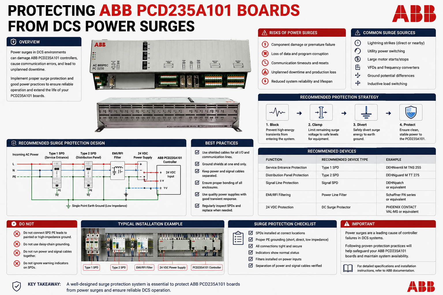 Protecting ABB PCD235A101 Boards from DCS Power Surges