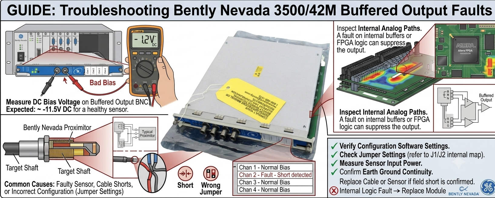 Troubleshooting Bently Nevada 3500/42M Buffered Output Faults