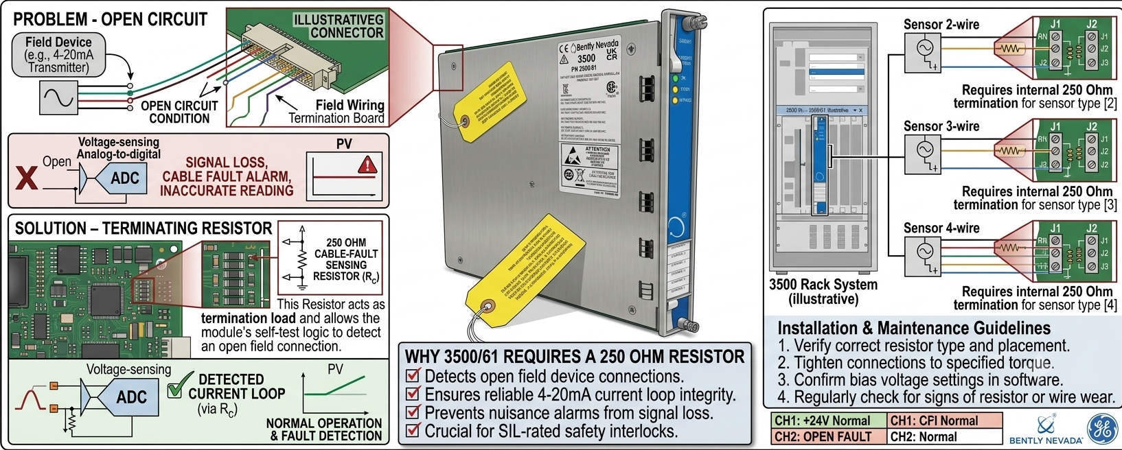 Why Bently Nevada 3500/61 Requires a 250 Ohm Resistor