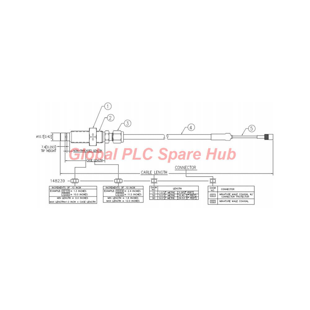 148239-01-18-90-02 Sonda Subacuática Bently Nevada 3300 XL de 11mm