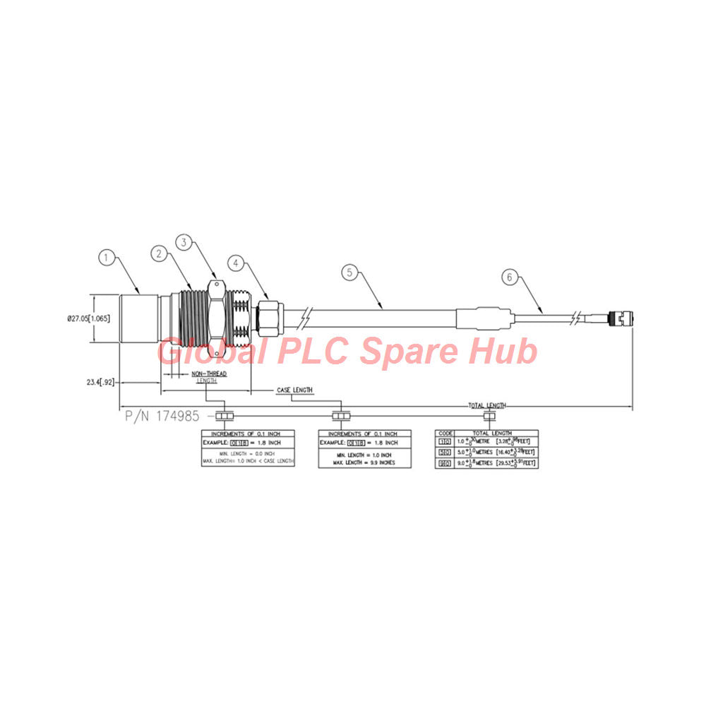 174985-00-12-10 Sensor Submarino Bently Nevada 3300 XL 25mm